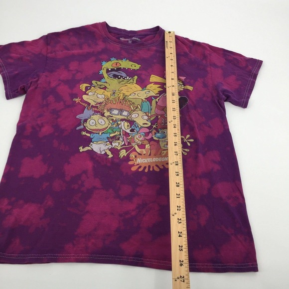 Nickelodeon Rugrats Hey Arnold Ren Graphic Short Sleeve T-Shirt M Purple Tie Dye - Picture 6 of 6